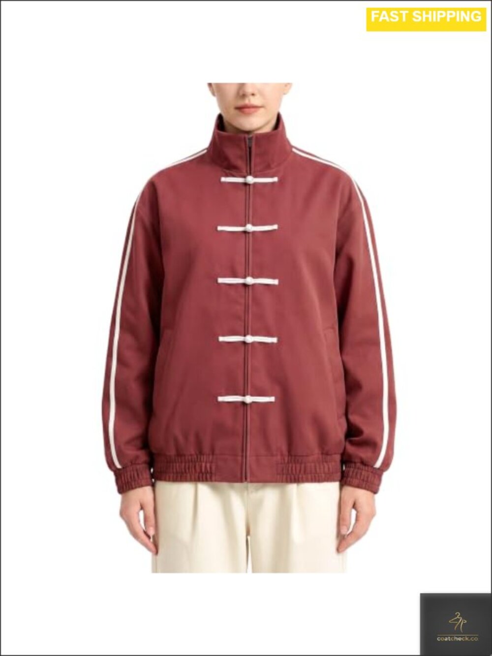 Faux Suede Track Jacket Loose Fit Streetwear Casual Women's